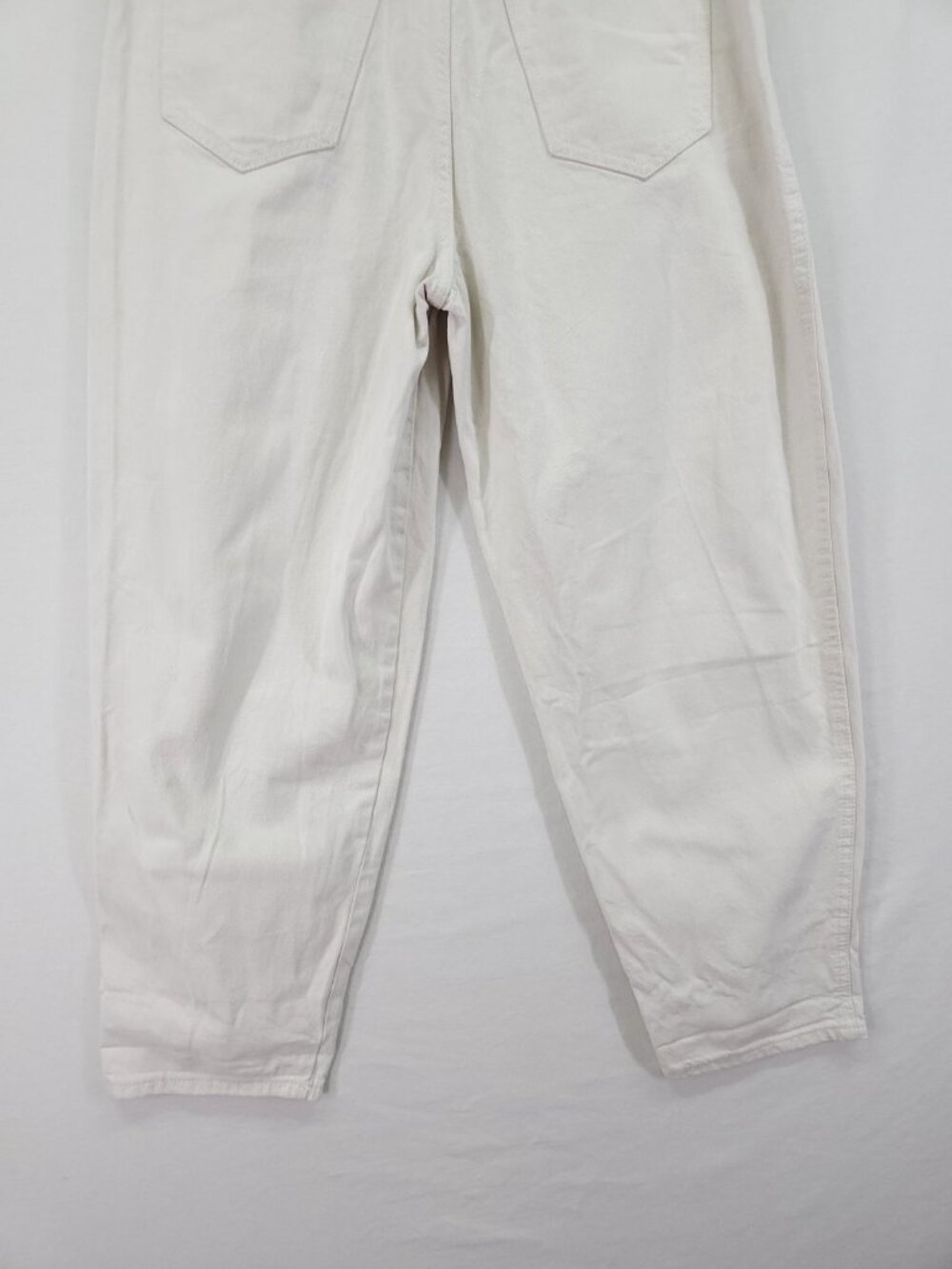 Zara High Waist Pleated Jeans Ivory Balloon Barrel Leg Womens Size 6 (27x26) - Picture 8 of 14